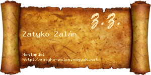 Zatyko Zalán névjegykártya