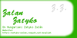zalan zatyko business card